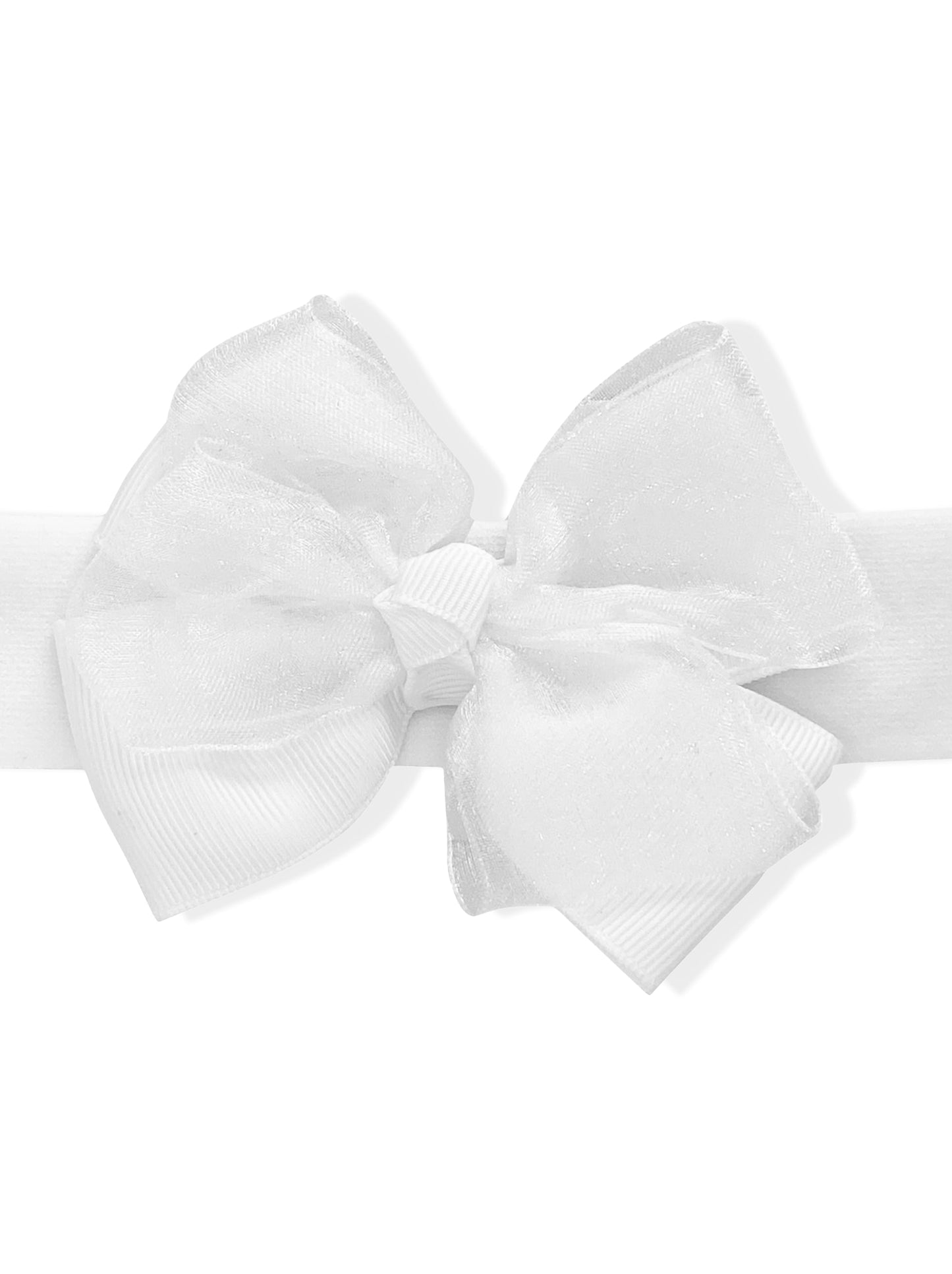 White hair ribbon with bow