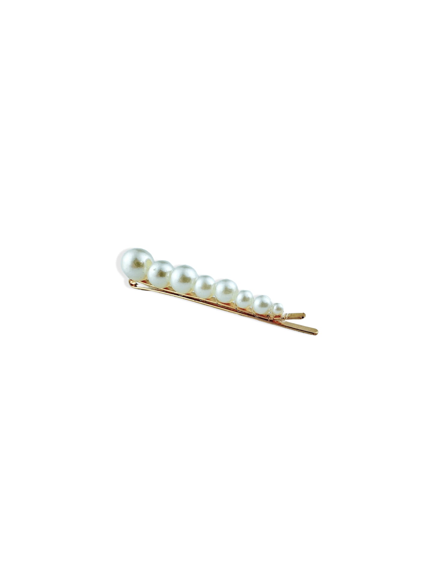 Golden hair clip with pearls