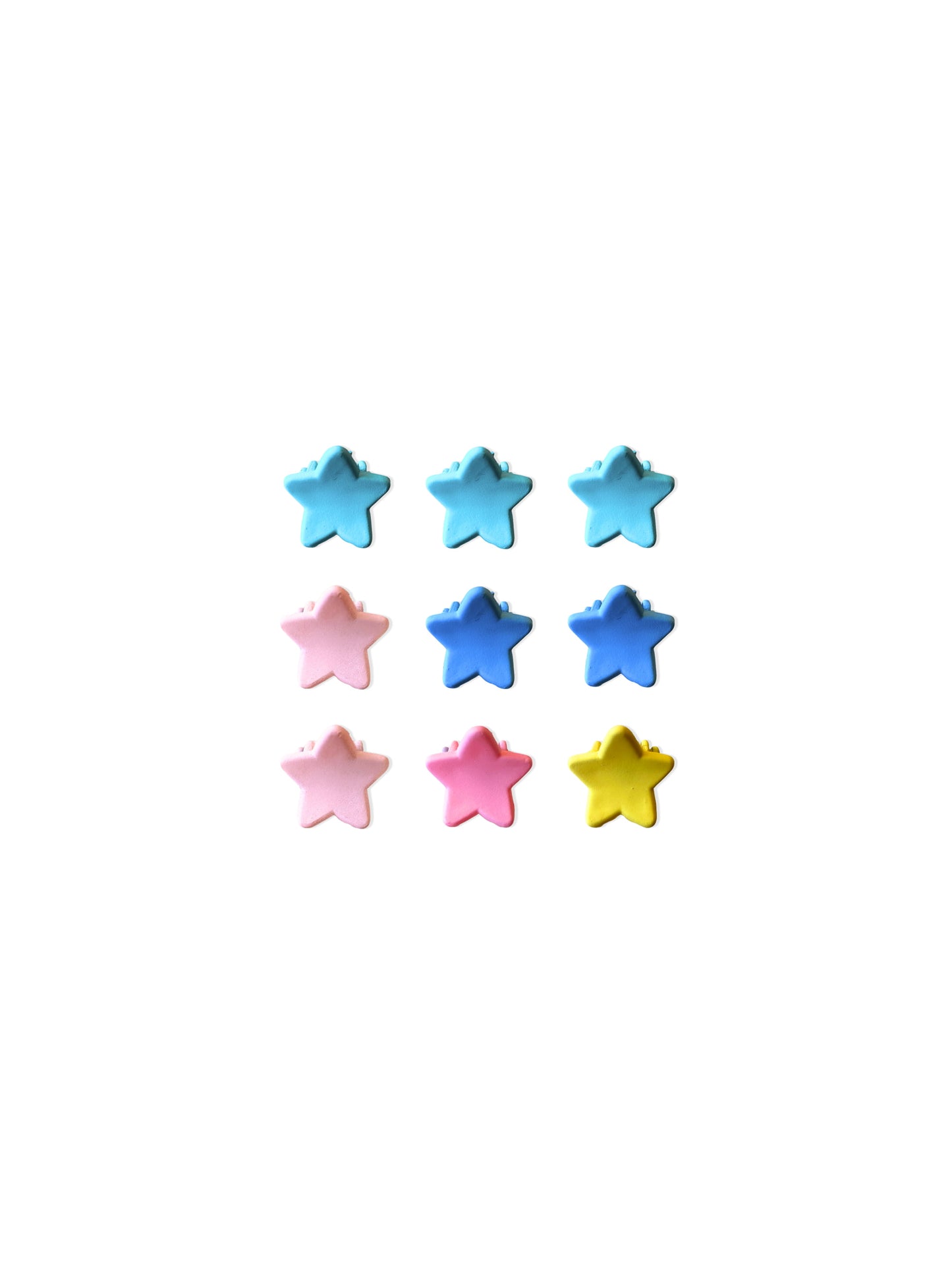 Set of small colorful star hair clips