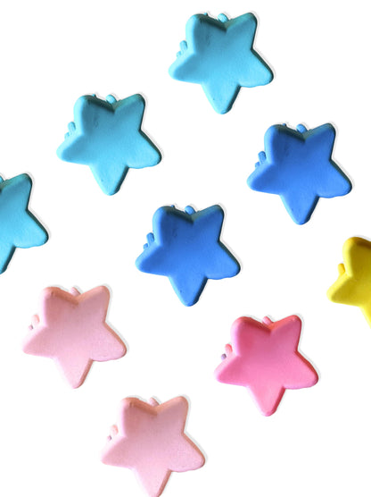 Set of small colorful star hair clips