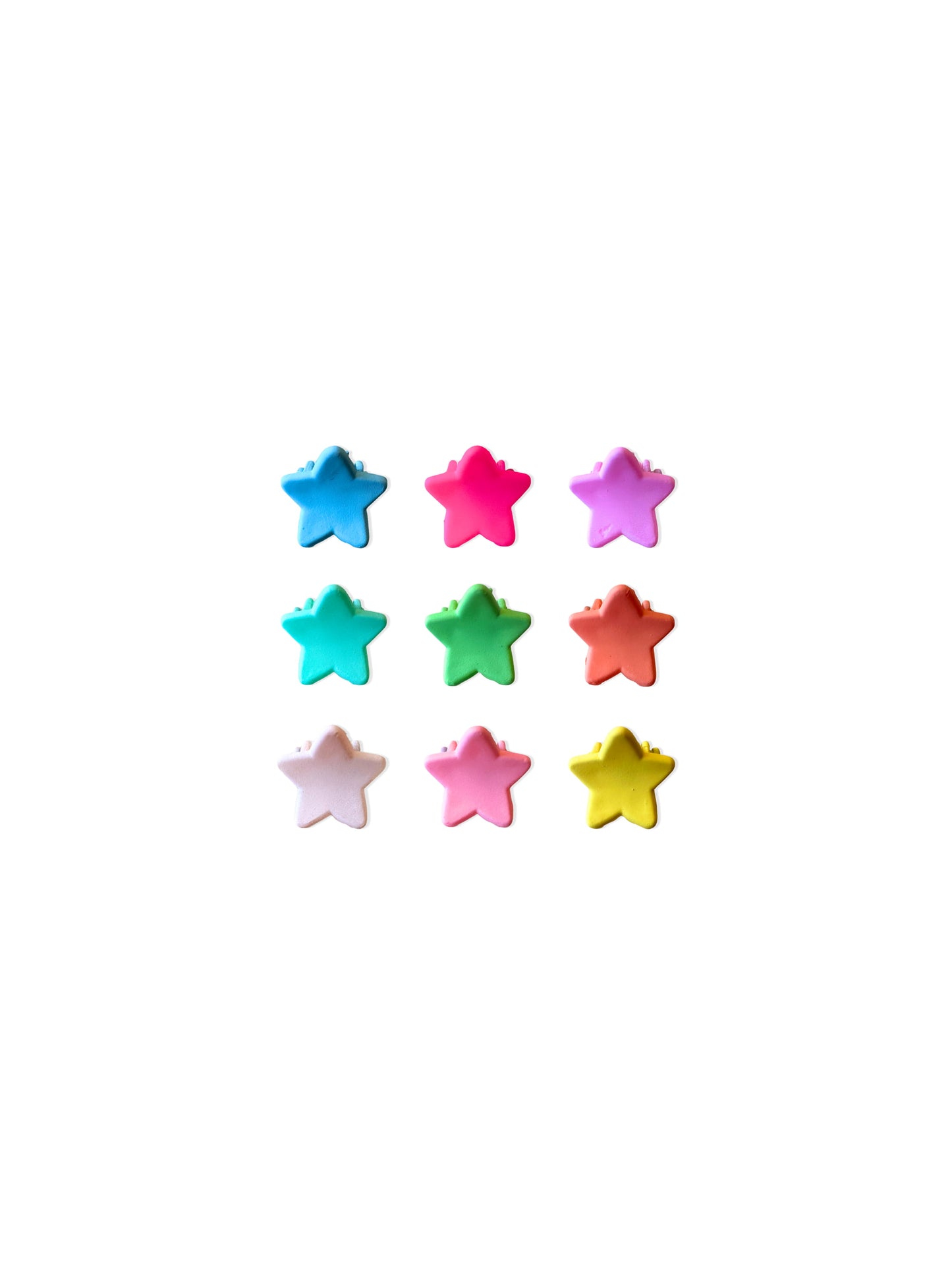 Set of small colorful star hair clips