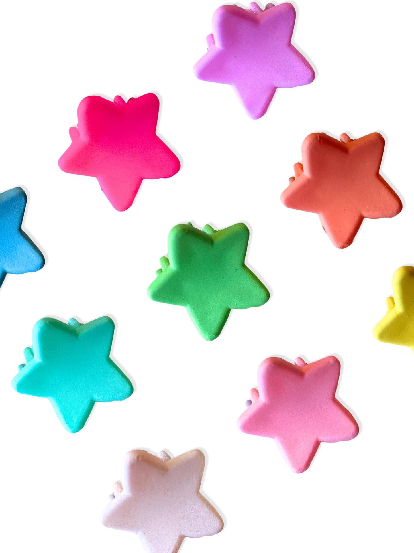 Set of small colorful star hair clips