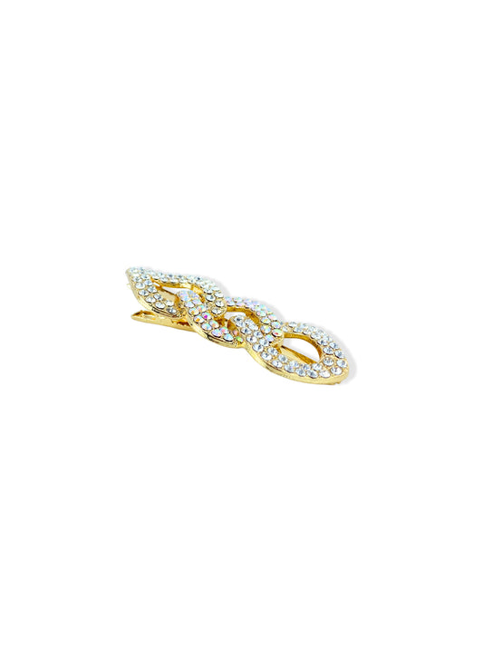 Golden hair clip with crystals