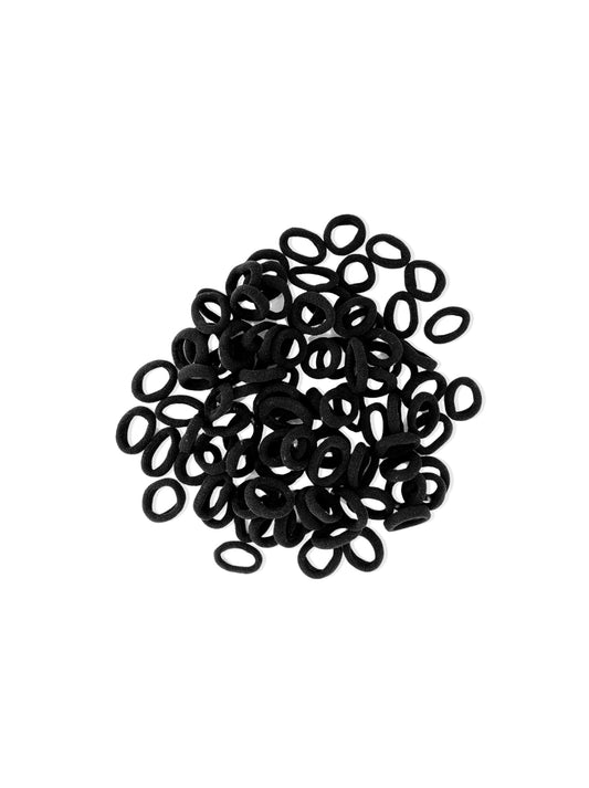Set of small black hair elastics
