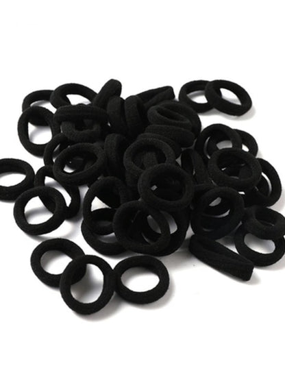 Set of small black hair elastics