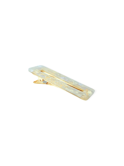 Golden hair clip with resin