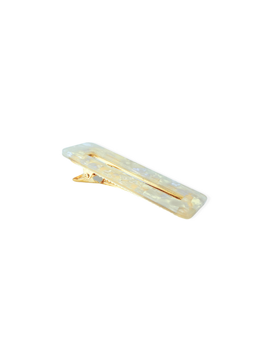 Golden hair clip with resin