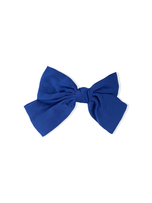 Barrette française avec noeud bleu