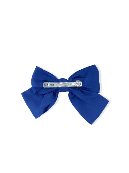 French hair clip with blue bow