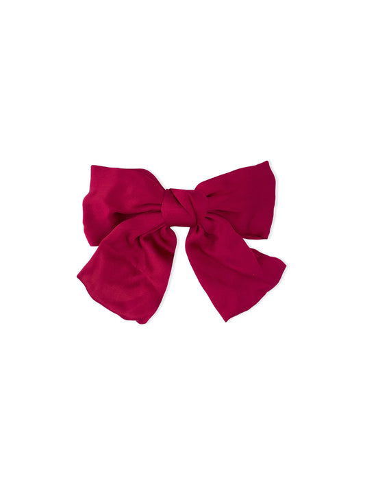 French hair clip with red bow