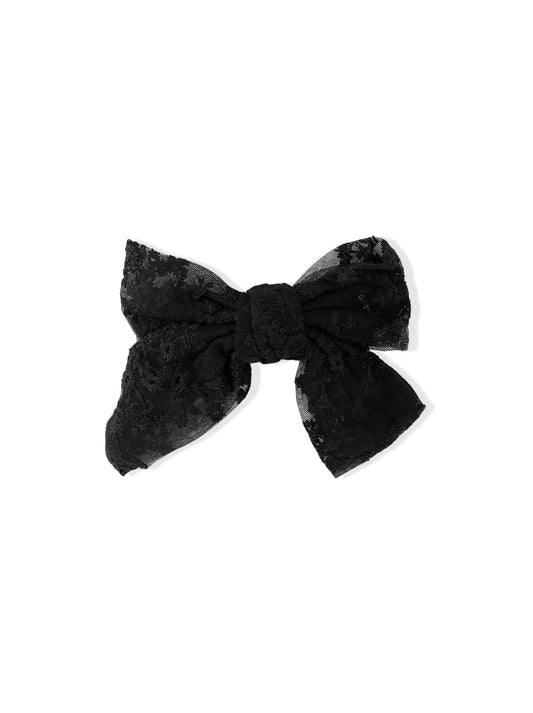 French hair clip with black bow