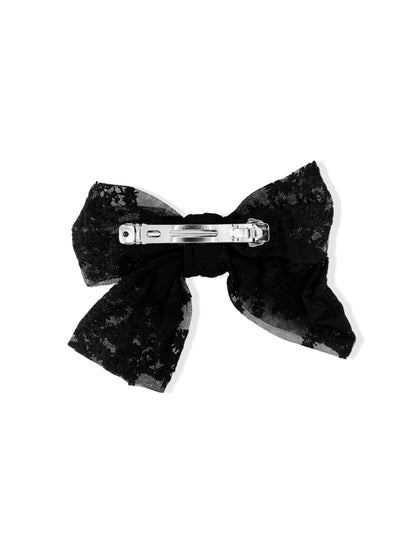 French hair clip with black bow