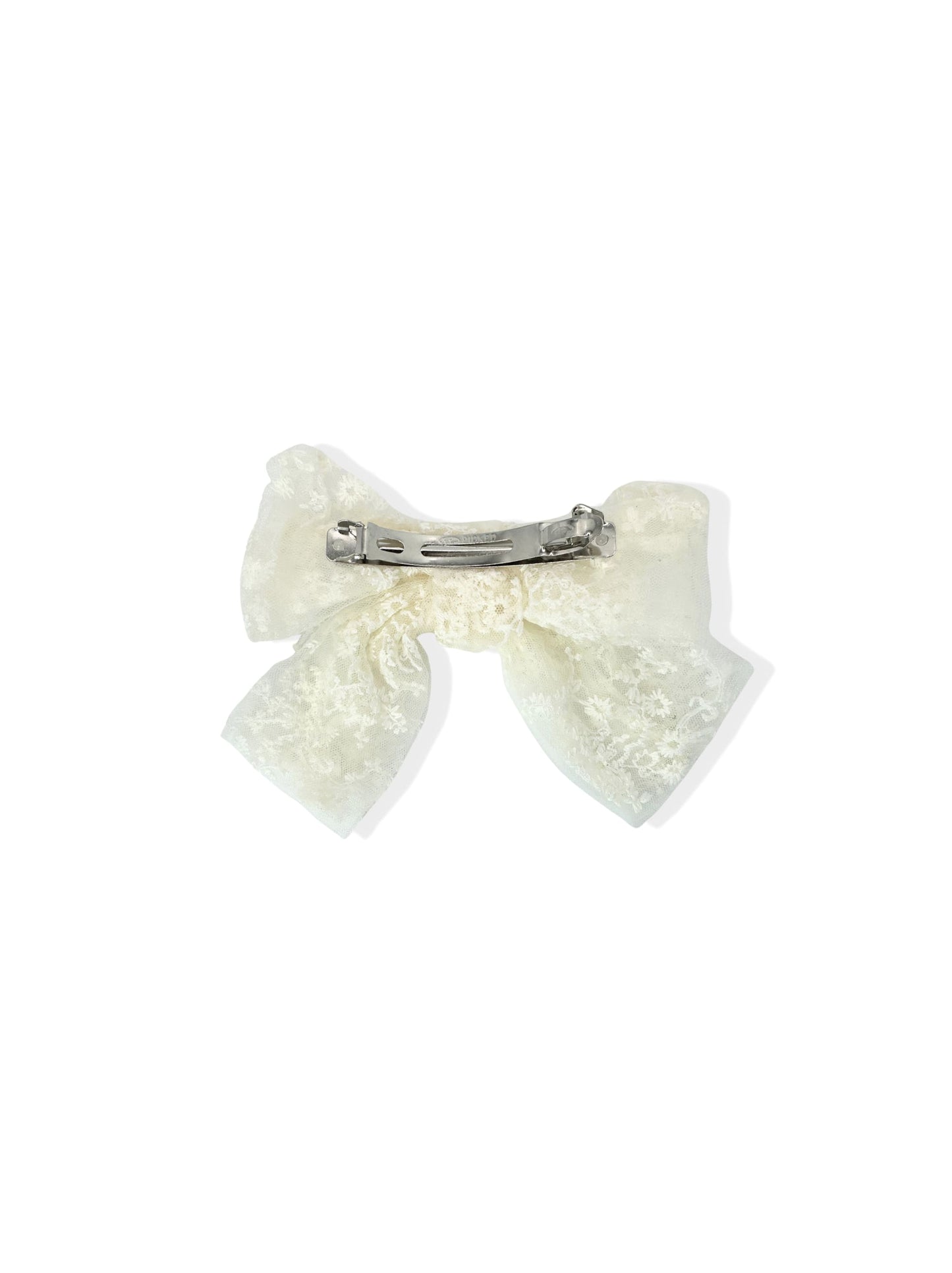 French hair clip with white bow