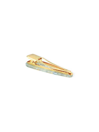 Golden hair clip with resin