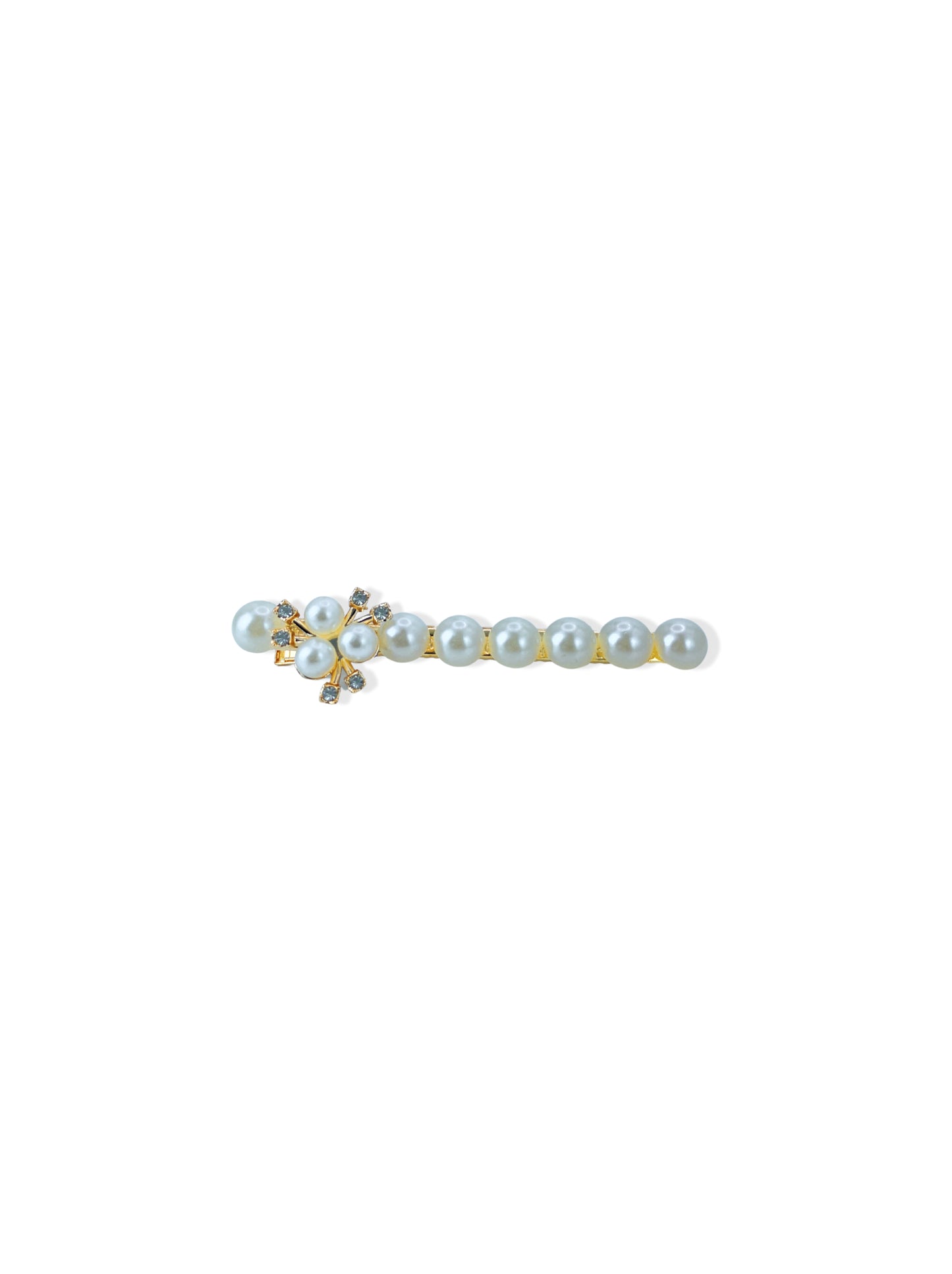 Barrette à cheveux dorée avec perles