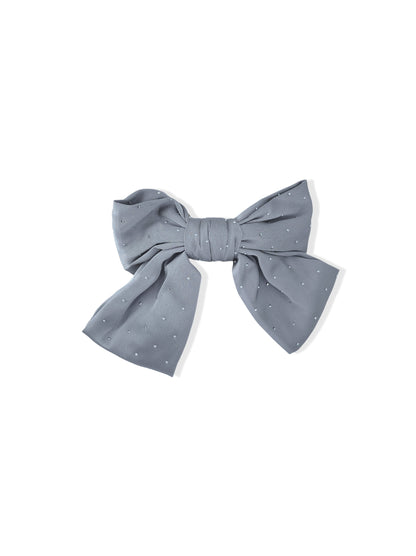 French hair clip with gray bow