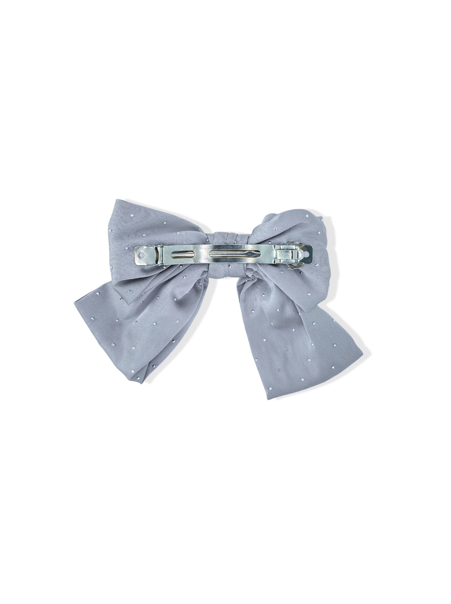 French hair clip with gray bow