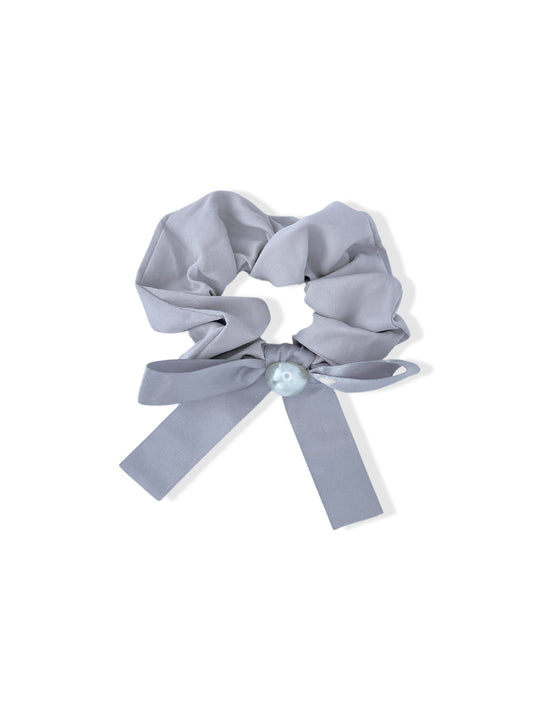 Gray hair elastic with bow and pearl