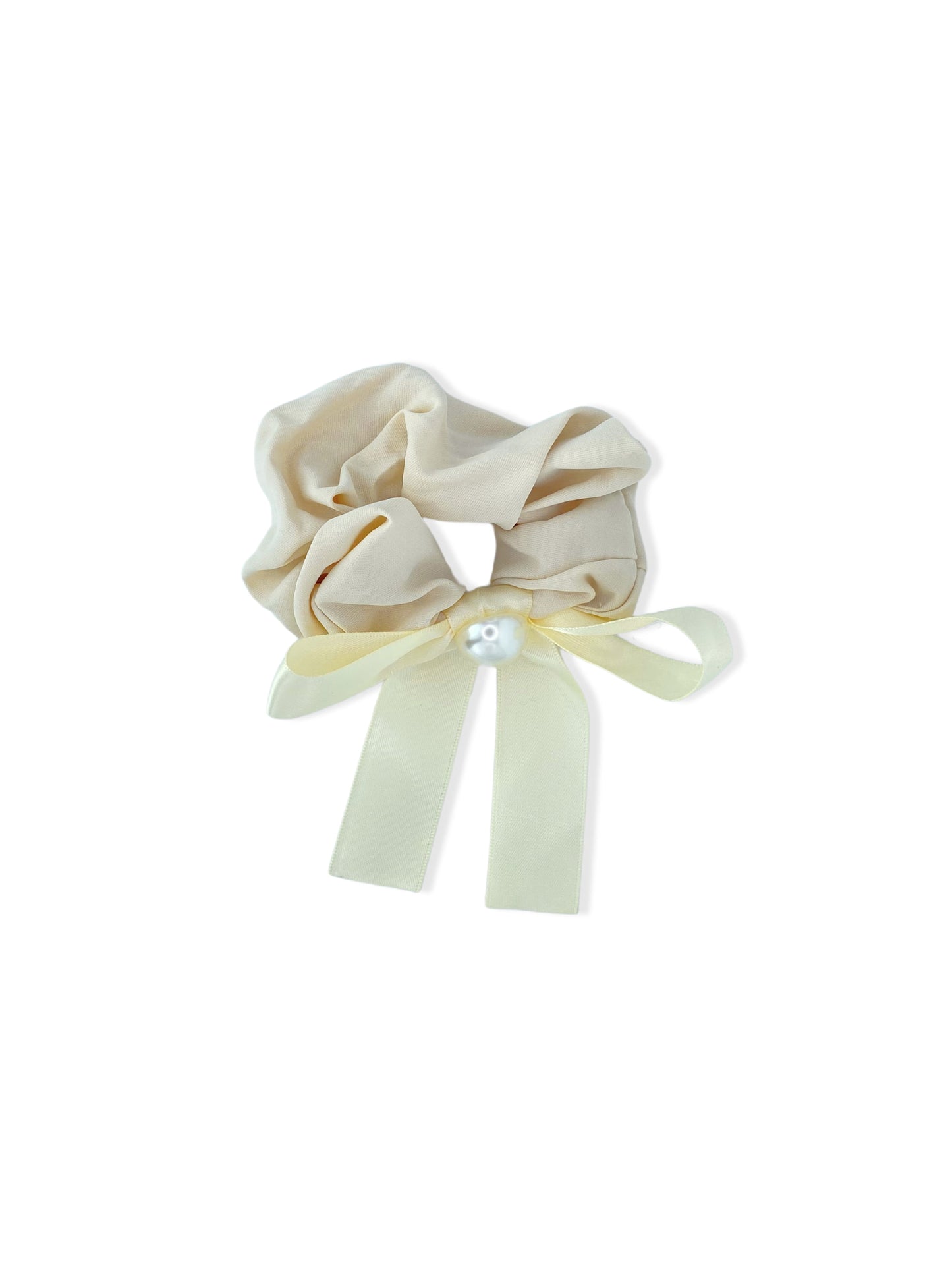 Hair elastic with bow and pearl