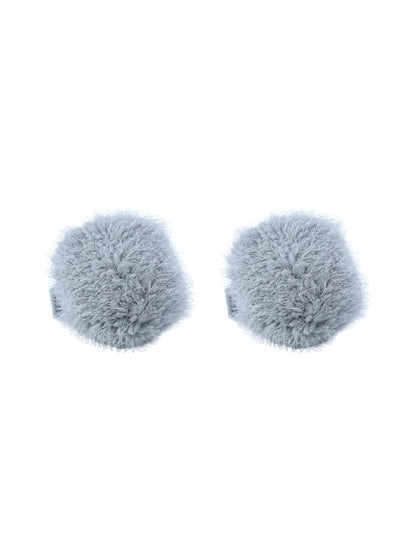 Hair clip with gray pompom