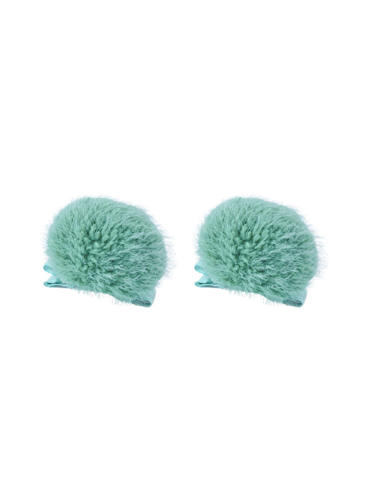 Hair clip with green pompom