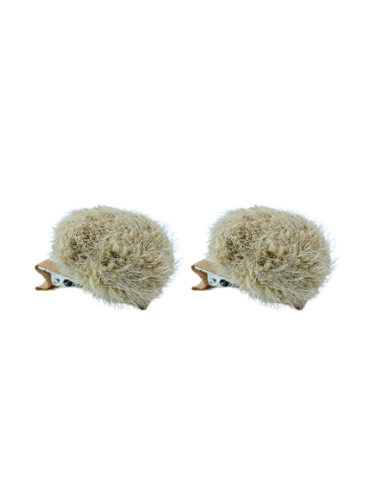 Hair clip with brown pompom