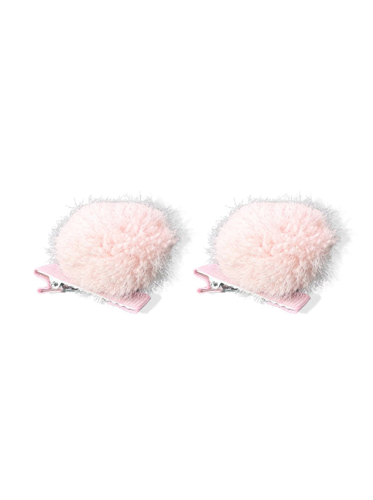 Hair clip with pink pompom